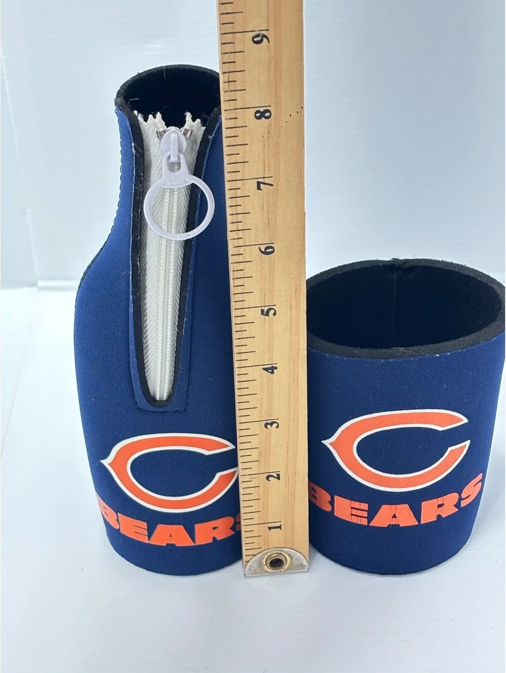 Chicago Bears NFL Bottle and Can Cooler Set with Zippered Bottle Holder and Kooz